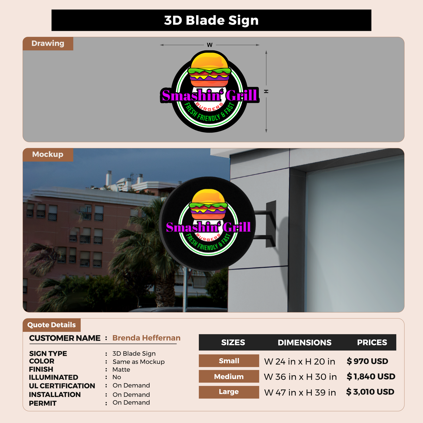 Custom Signs For Brenda Heffernan