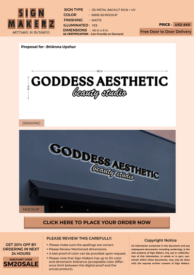Business signage for BriAnna Upshur
