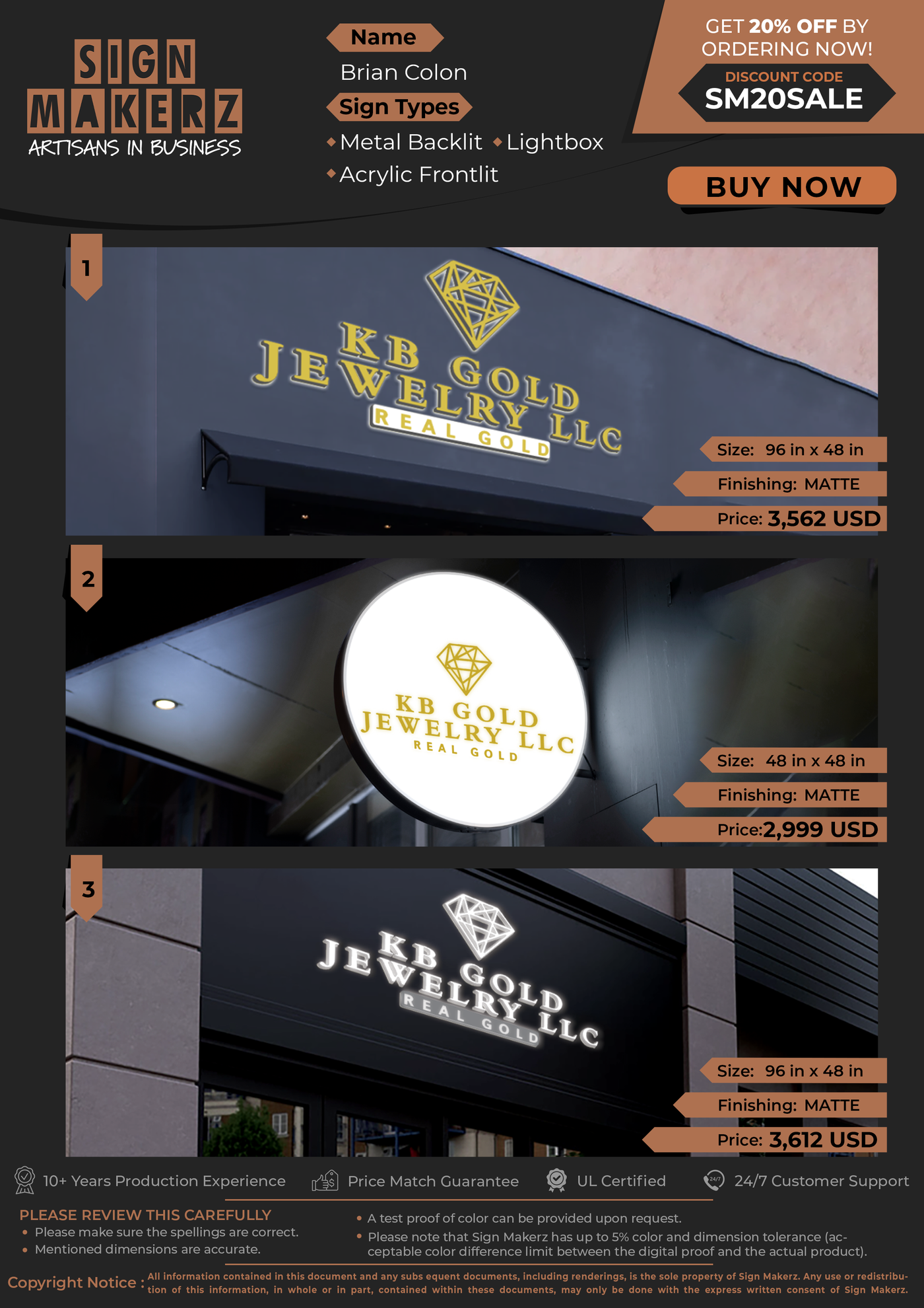 Business Signs for Brian Colon