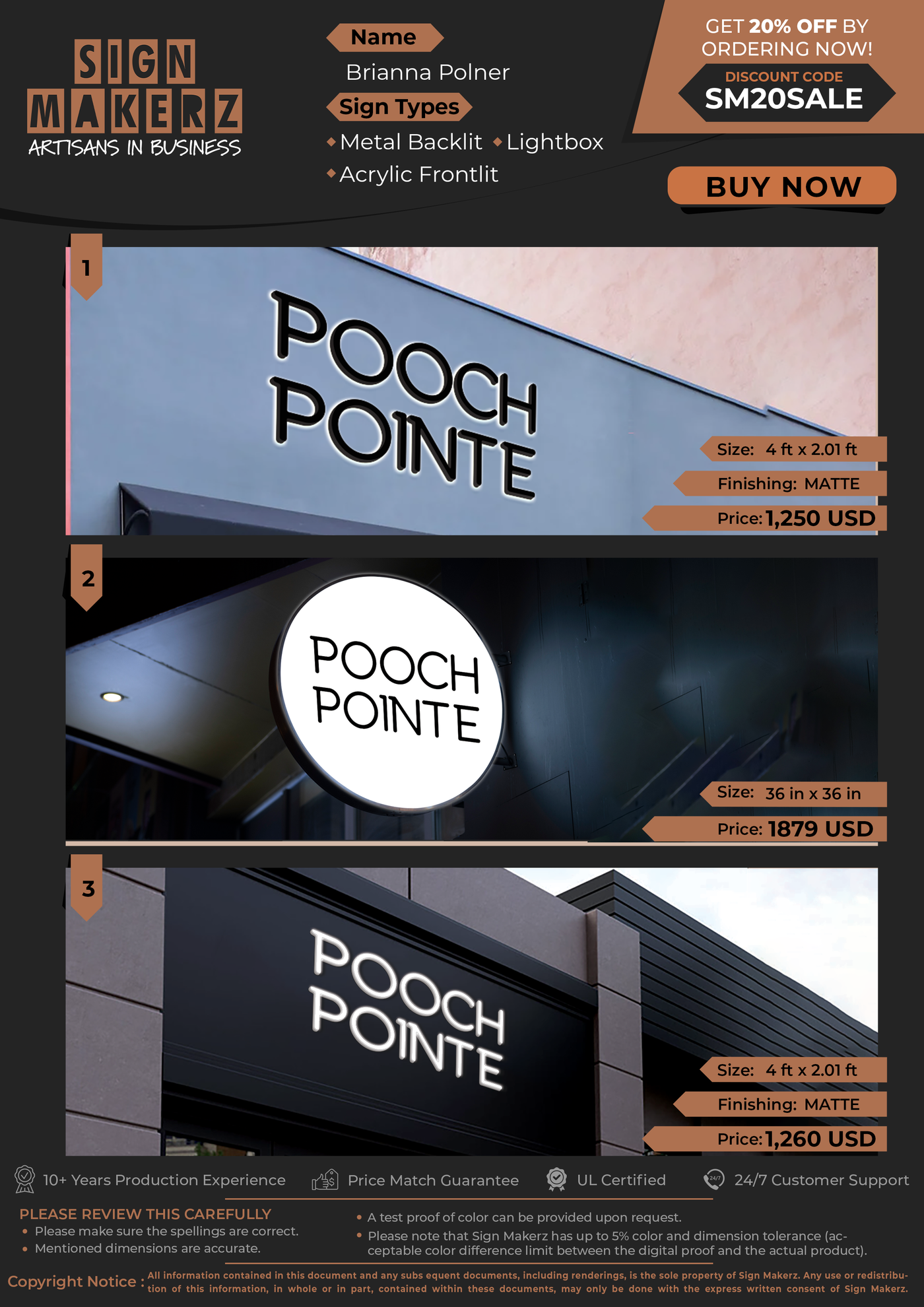 Business Signs For Brianna Polner