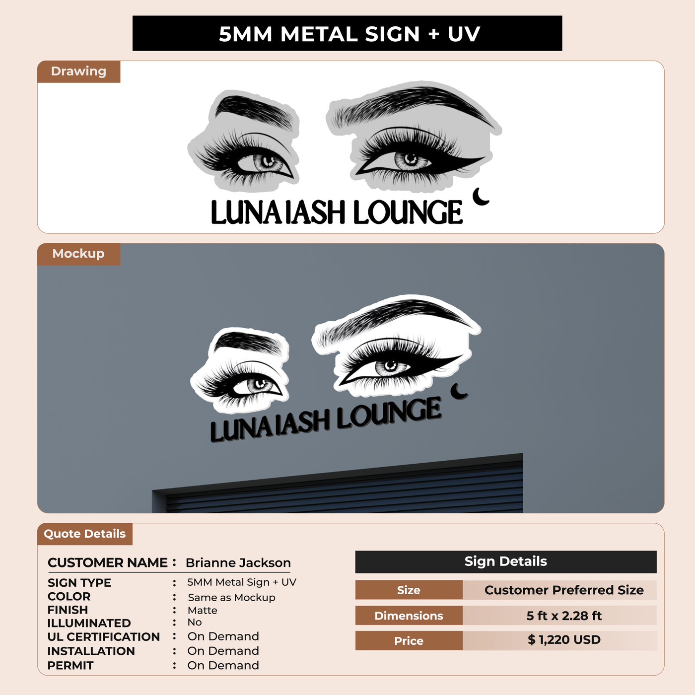 Business signage for Brianne Jackson