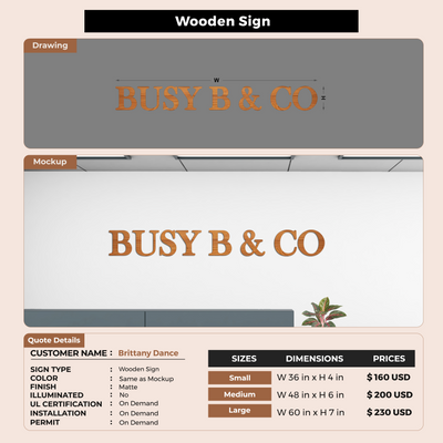 Wooden Sign For Brittany Dance