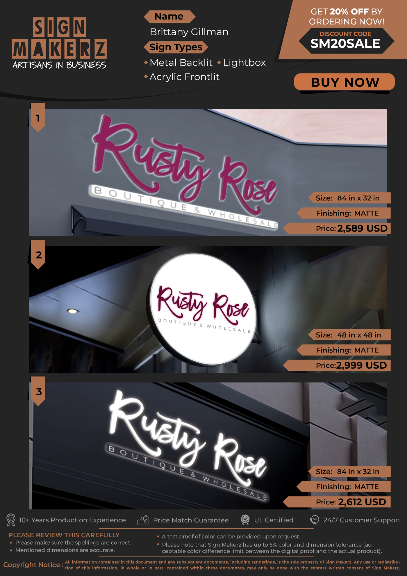 Business Signs for Brittany Gillman