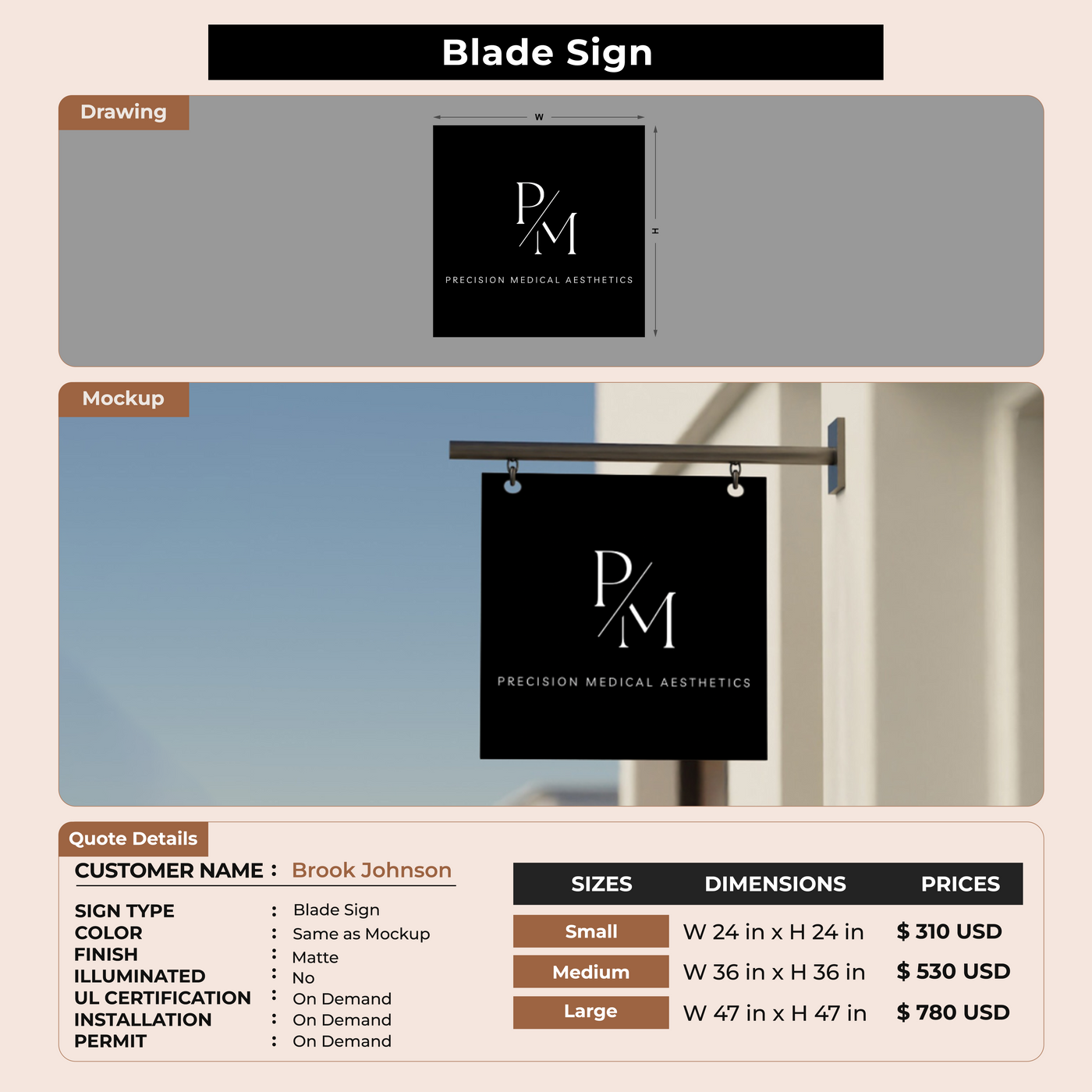 2D blade sign for Brook Johnson