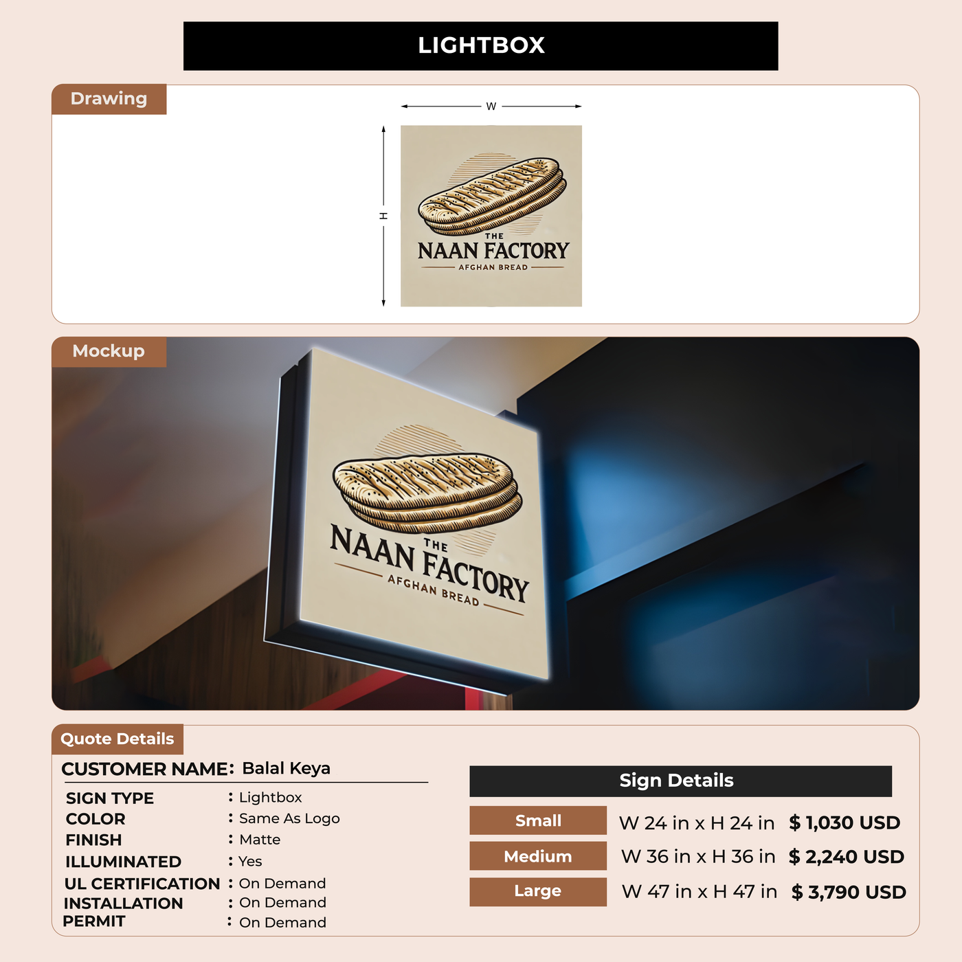 Custom Signs for Balal Keya