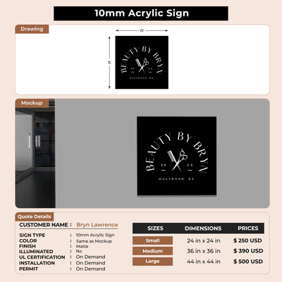Business signage for Bryn Lawrence