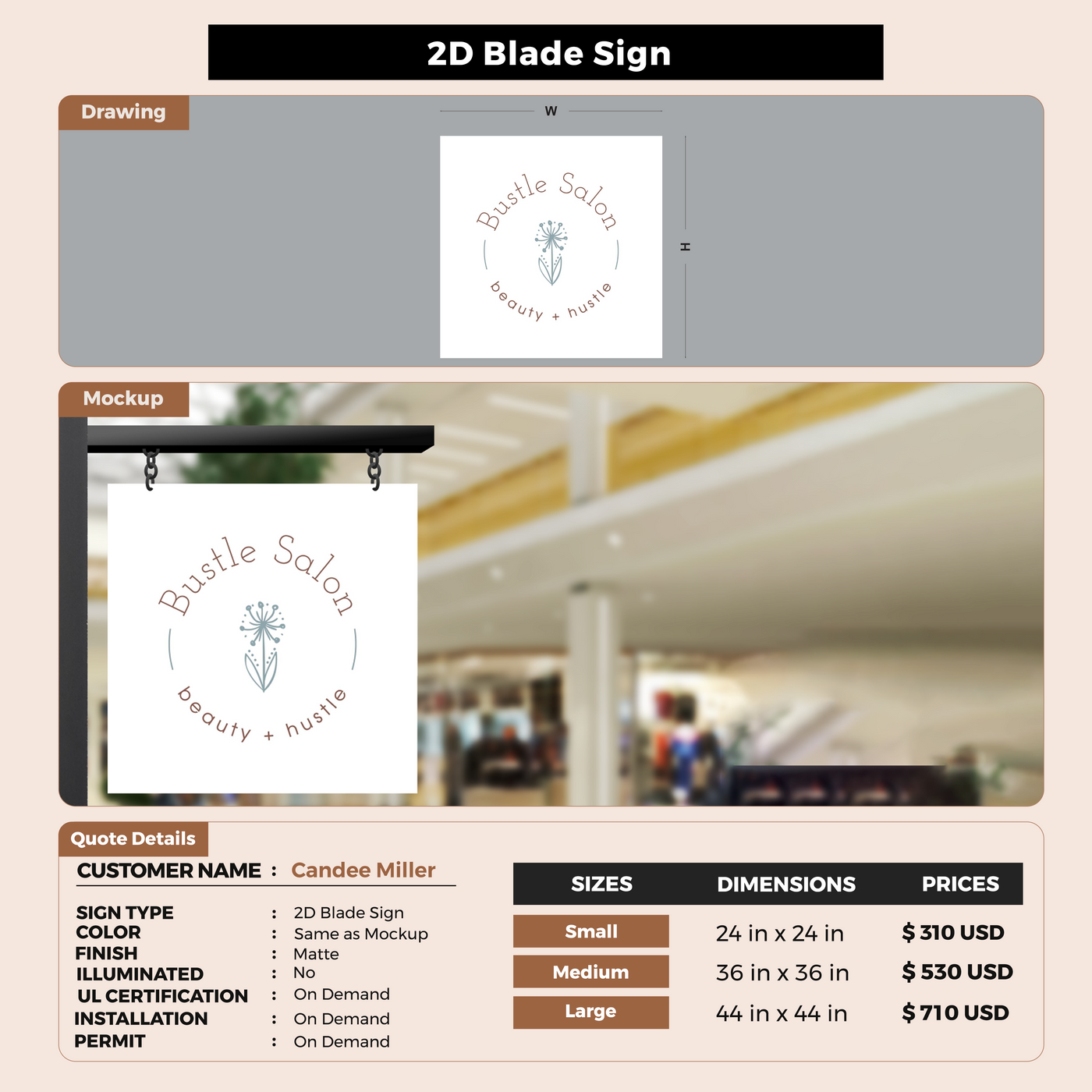 2D Blade sign for Candee Miller