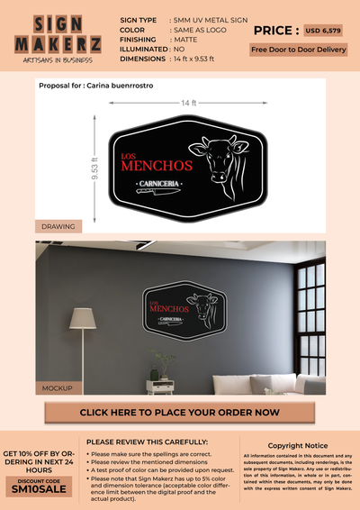 Business signage for Carina buenrrostro