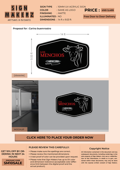 Business signage for Carina buenrrostro