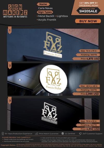 Business Signs for Carla Navas