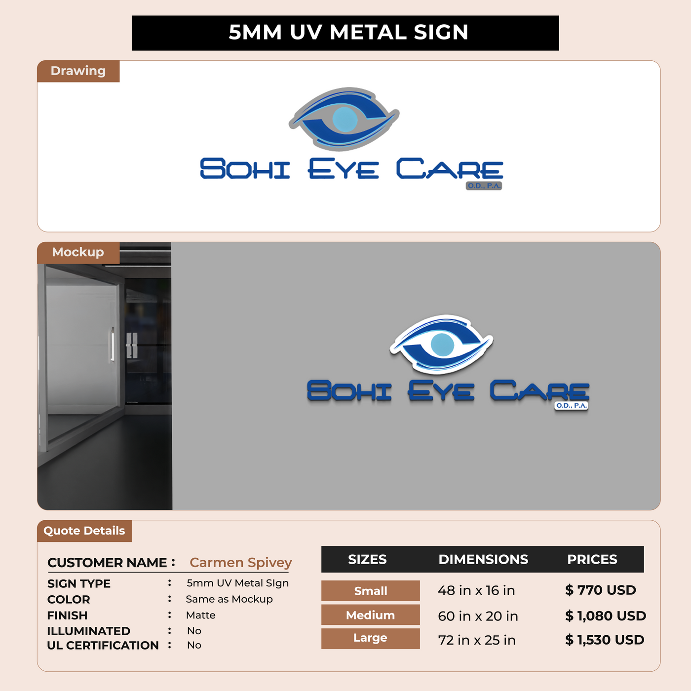 Custom Signs for Carmen Spivey