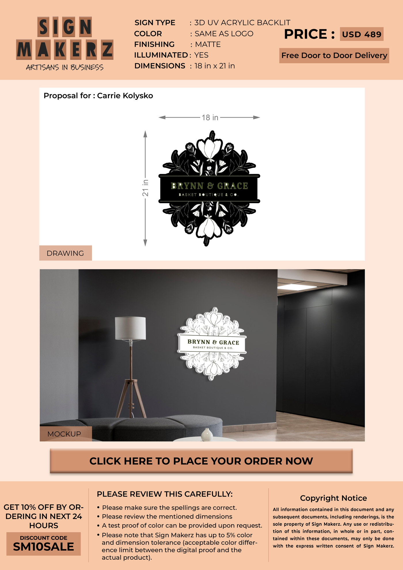Custom Signs for Carrie Kolysko