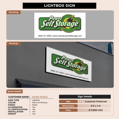Business signage for Cerise Huihui