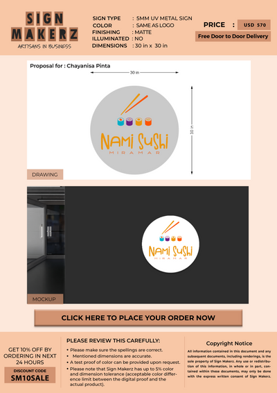 5mm metal sign for Chayanisa Pinta