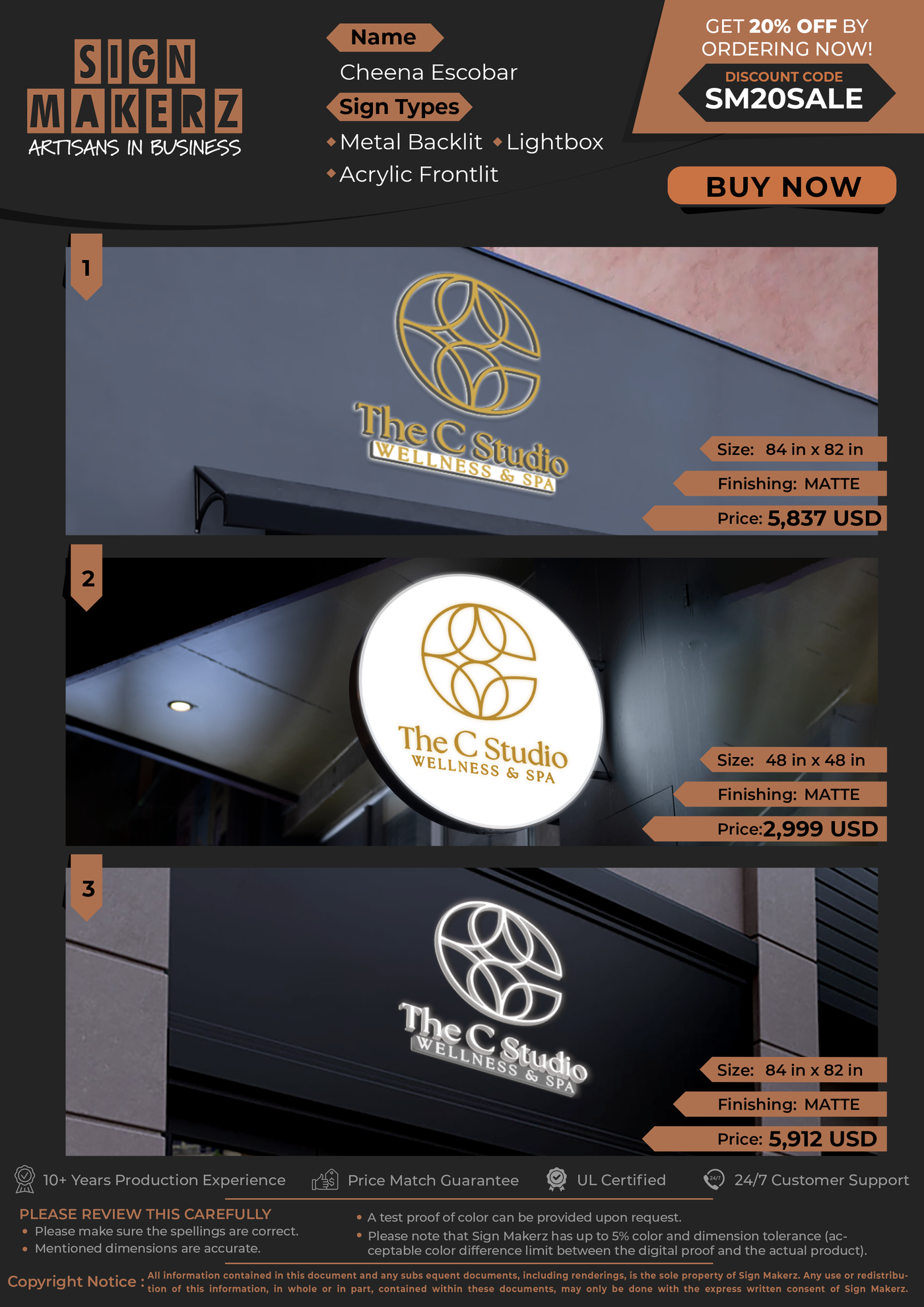 Business Signs for Cheena Escobar