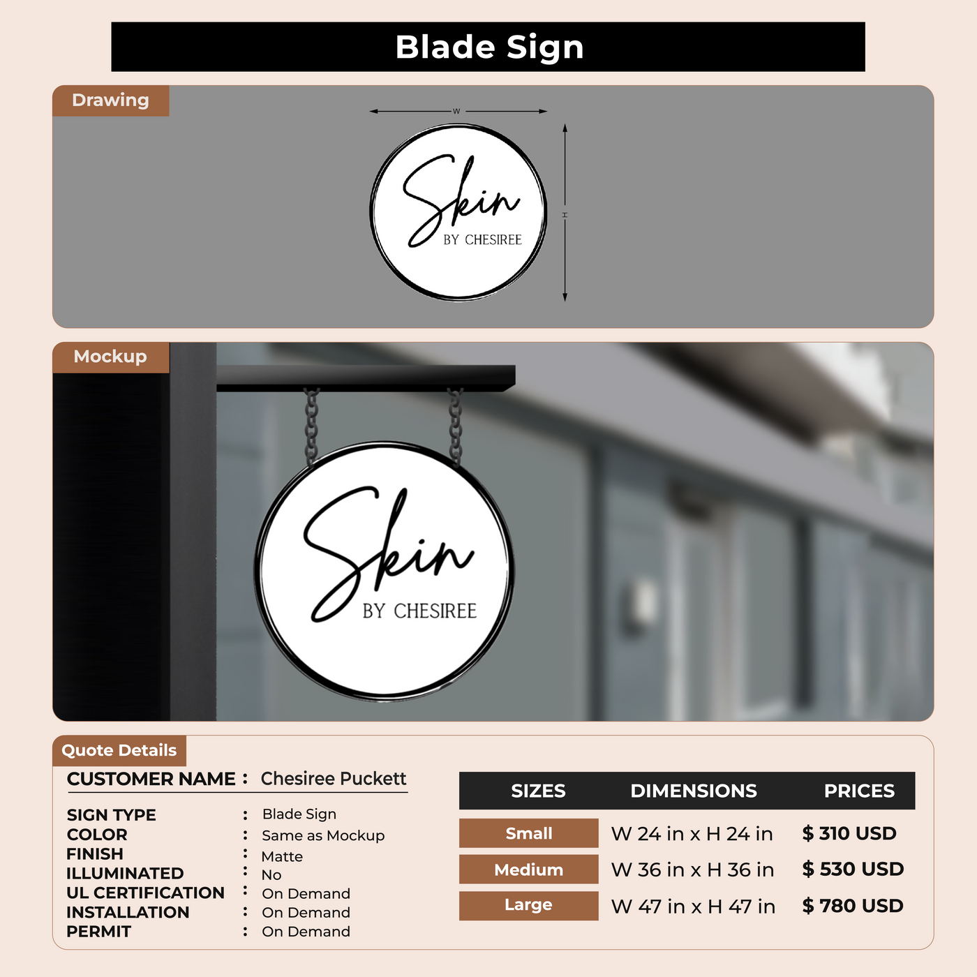 Custom Signs For Chesiree Puckett