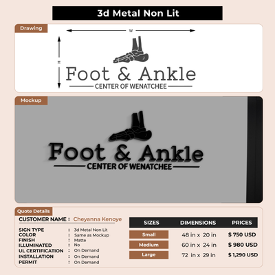Business signage for Cheyanna Kenoyer
