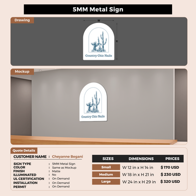 Custom Signs For Cheyanne Begani