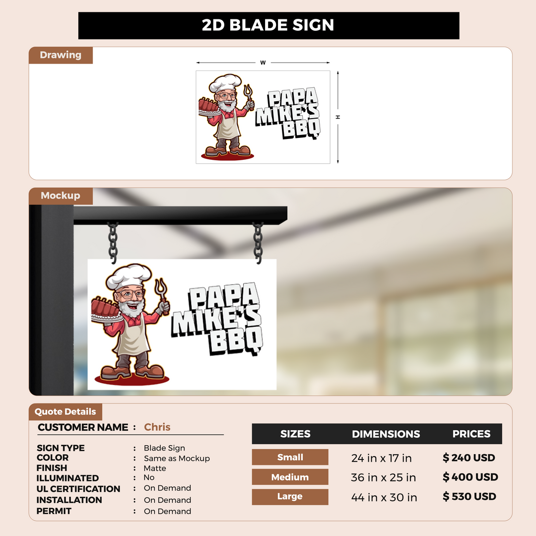 2D Blade Sign for Chris