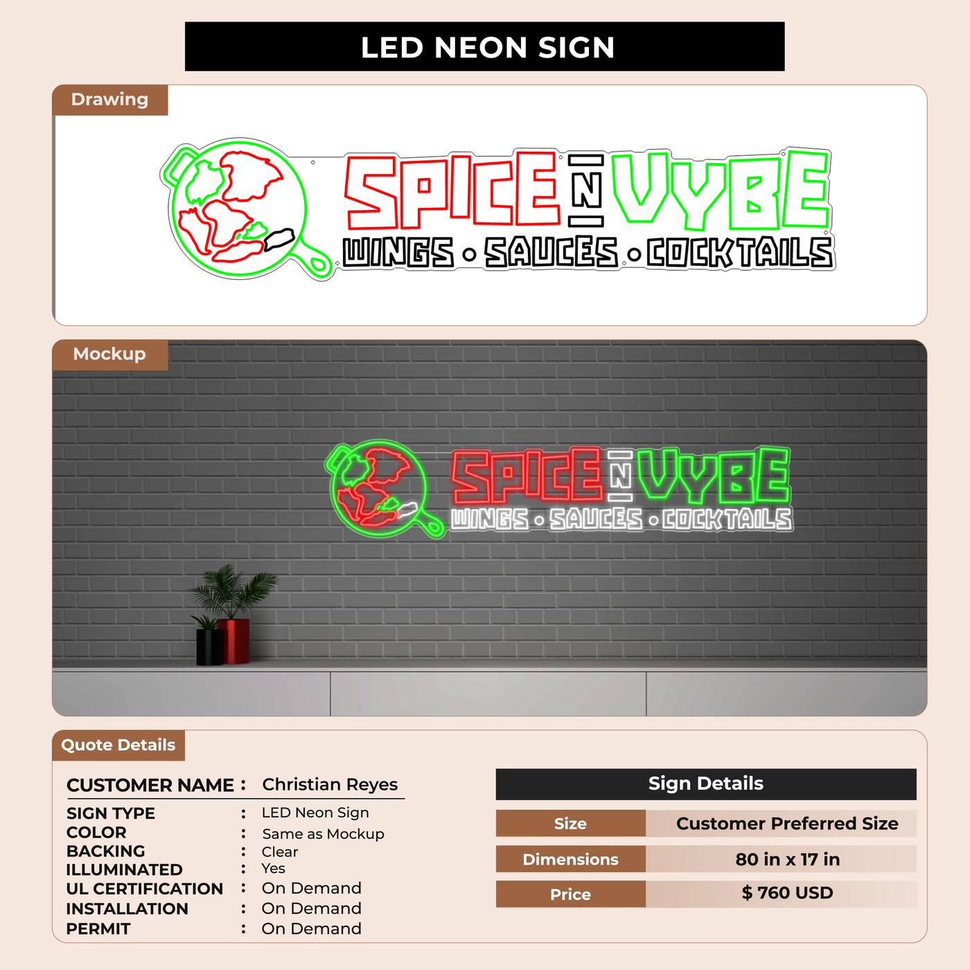 Business signage for Creyes Reyes