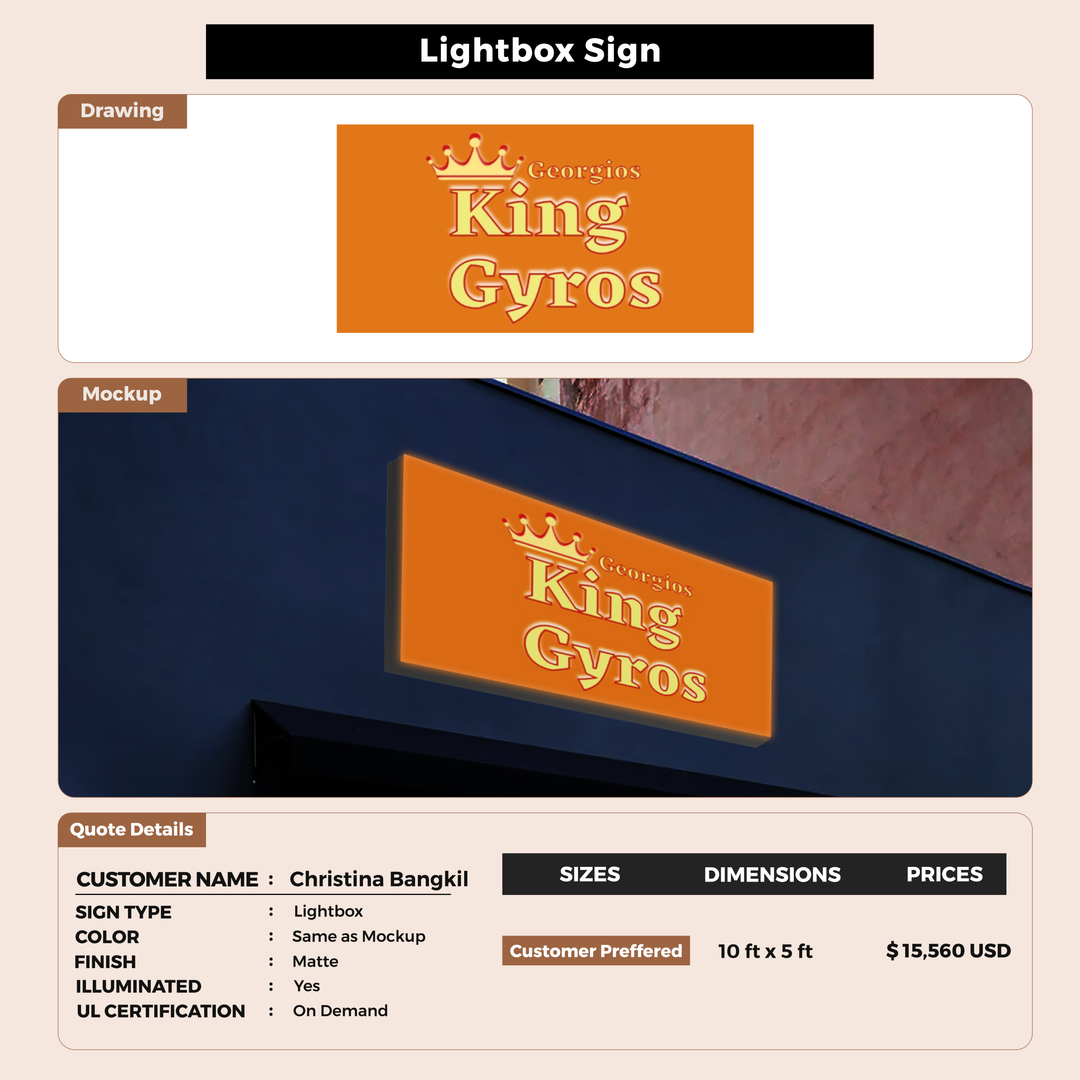 Lightbox Sign for Christina Bangkil