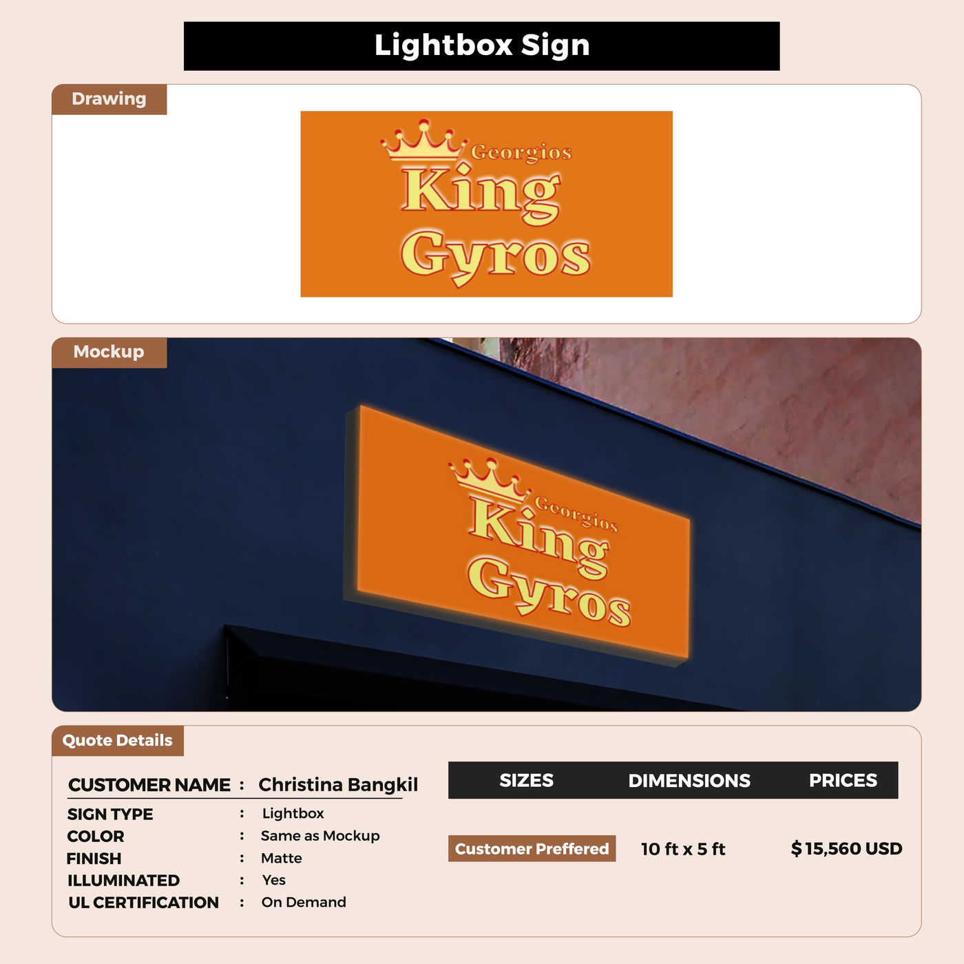 Lightbox Sign for Christina Bangkil