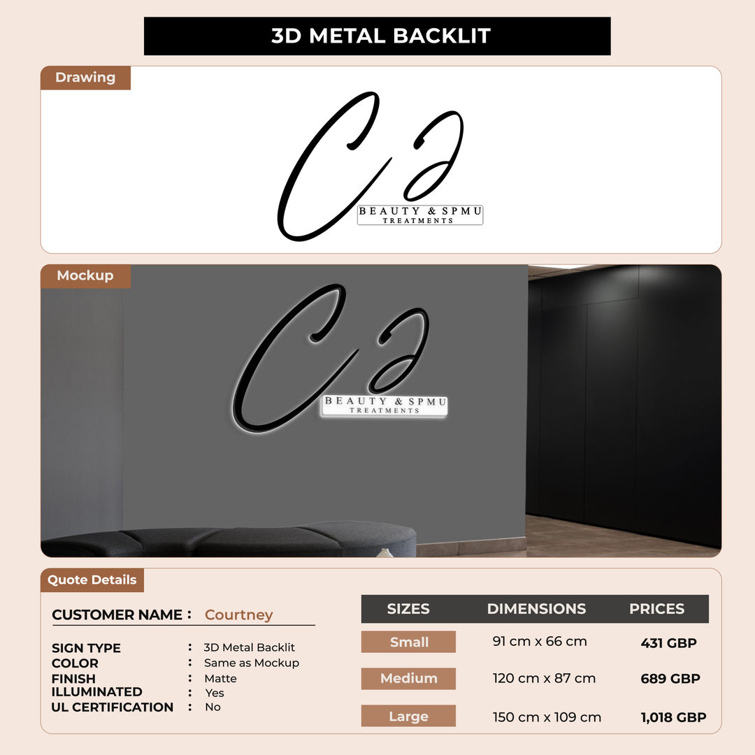 Business signage for Courtney