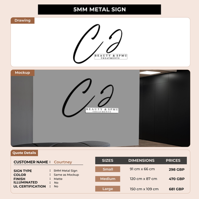 Business signage for Courtney