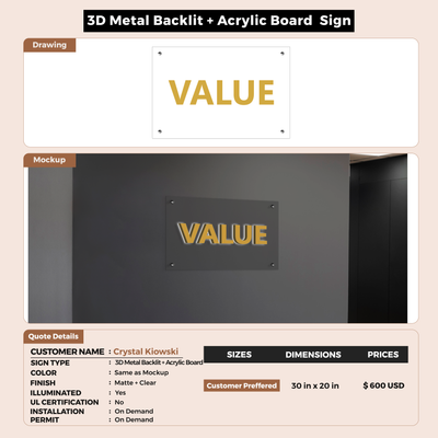Custom Signs for Crystal Kiowski