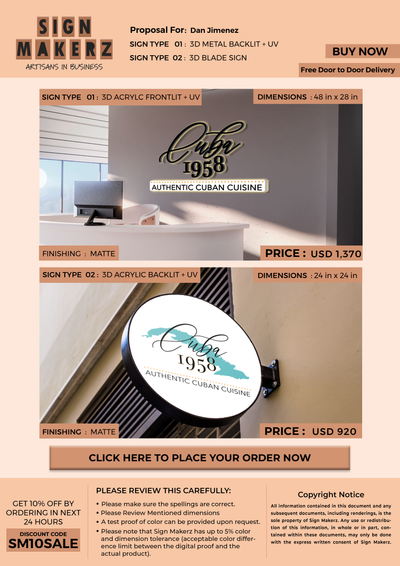 Business signage for Dan Jimenez