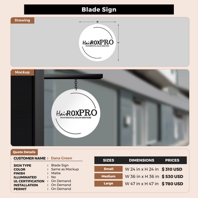 Blade Sign For Dana Green
