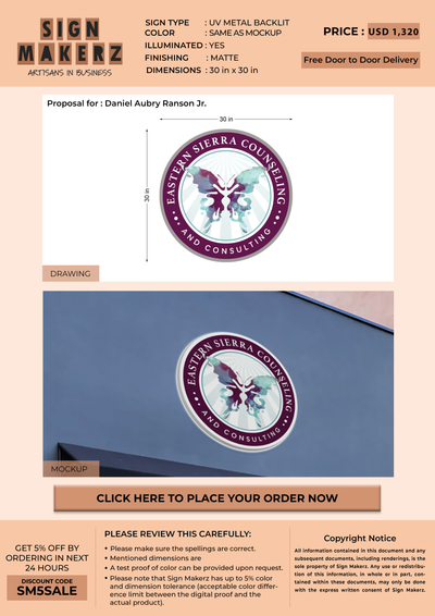 Business signage for Daniel Aubry Ranson Jr.