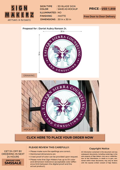 Business signage for Daniel Aubry Ranson Jr.