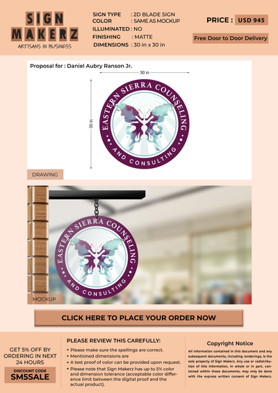 Business signage for Daniel Aubry Ranson Jr.
