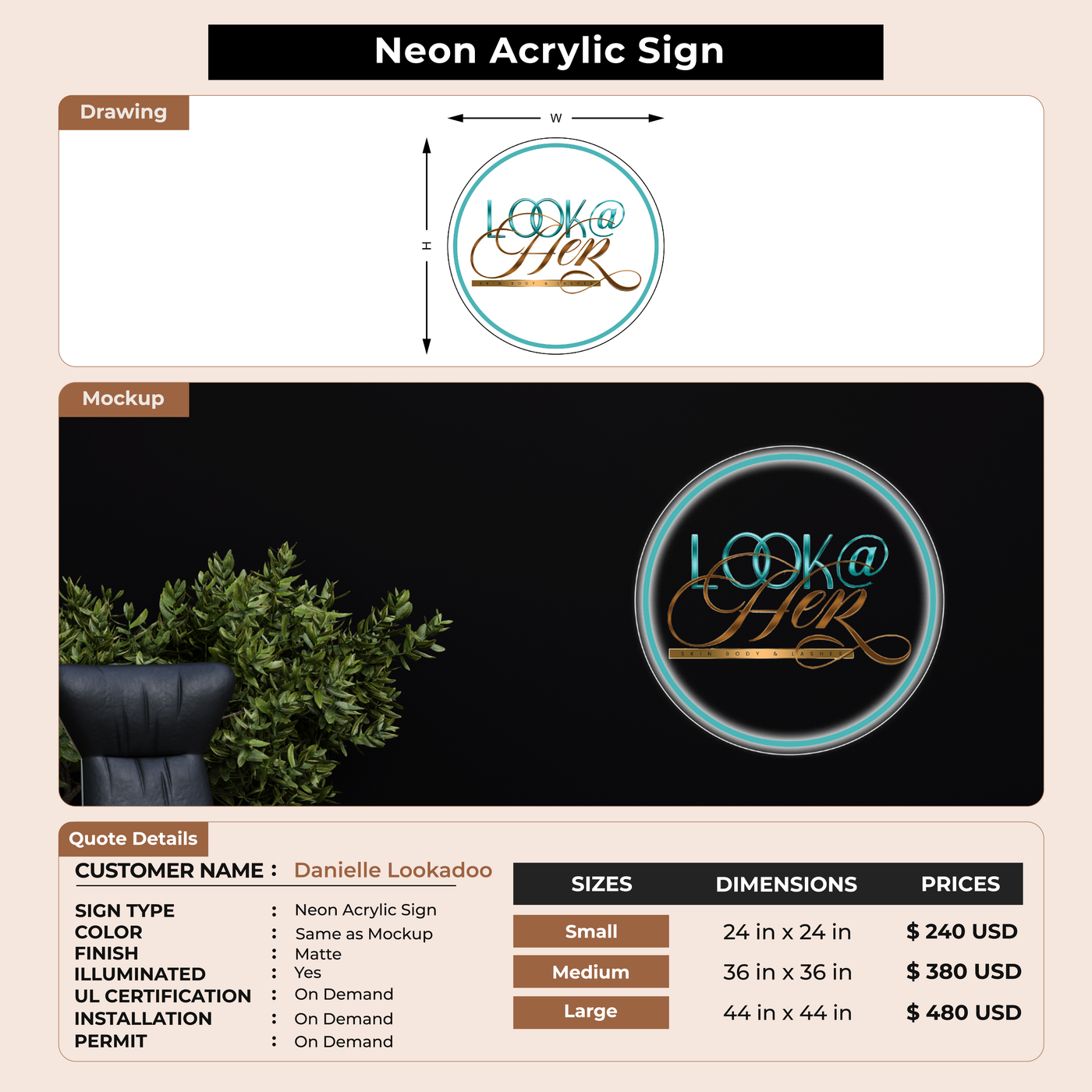 Business Signage for Danielle Lookadoo