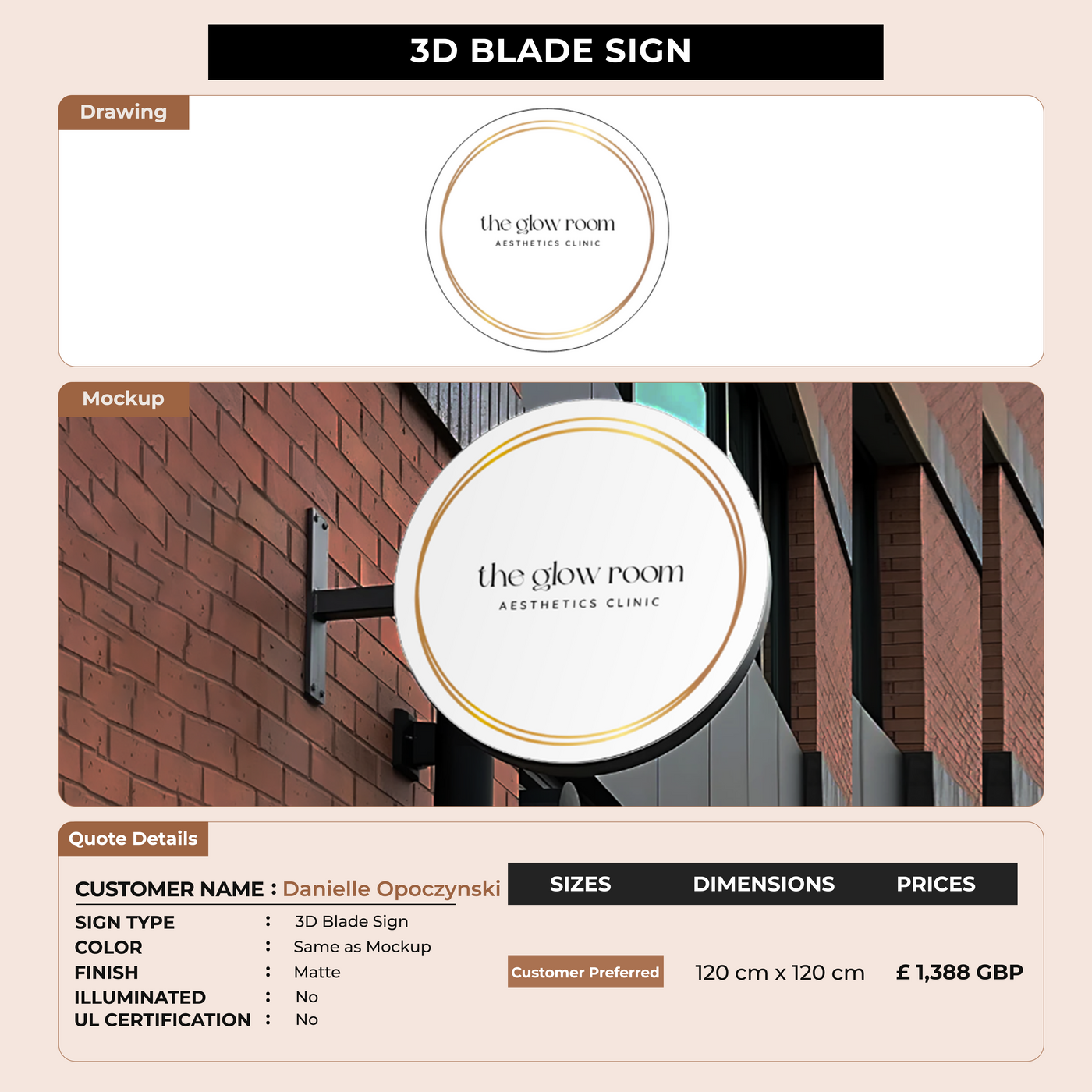 Custom Signs for Danielle Opoczynski