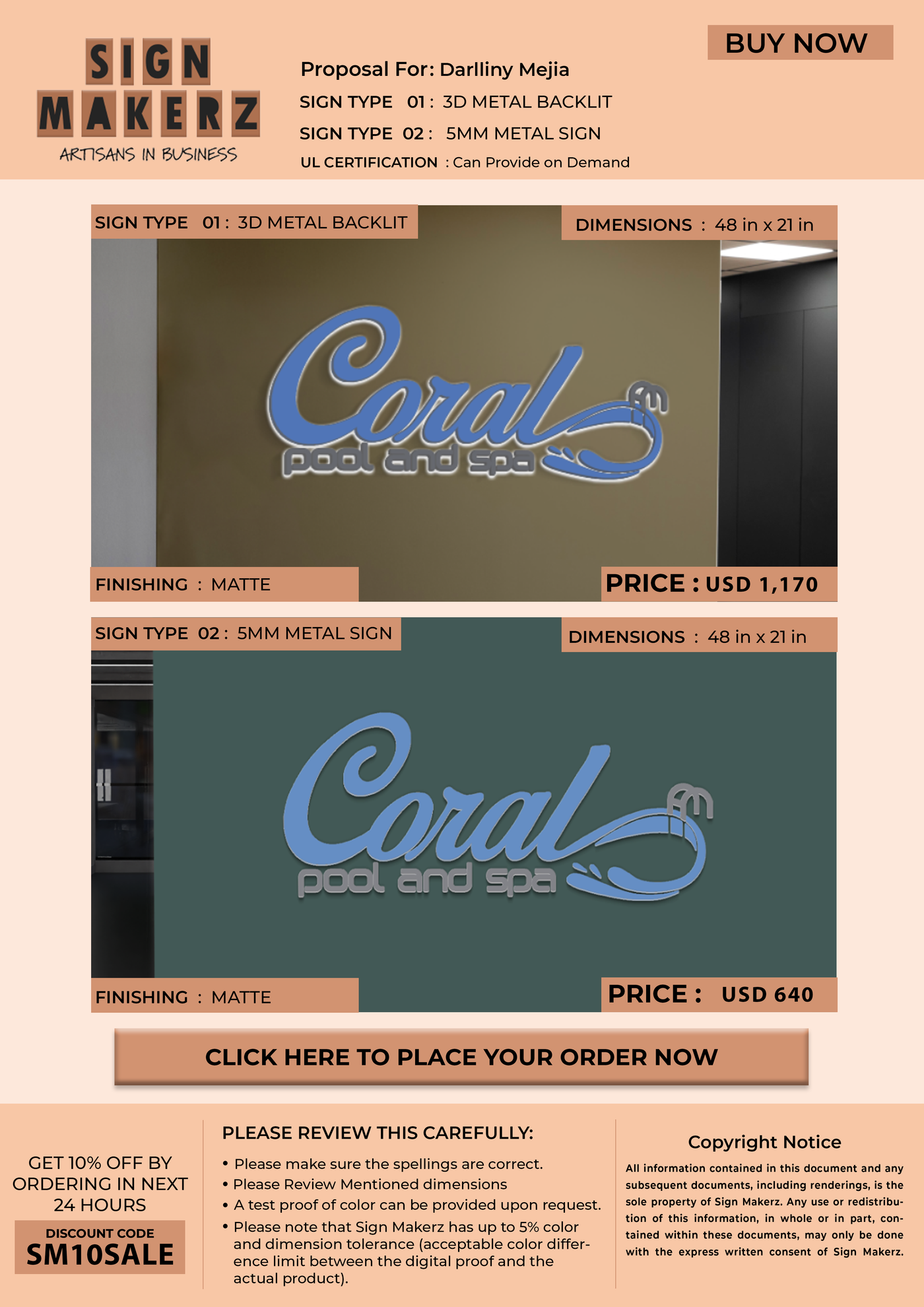 Business Signage for Darlliny Mejia