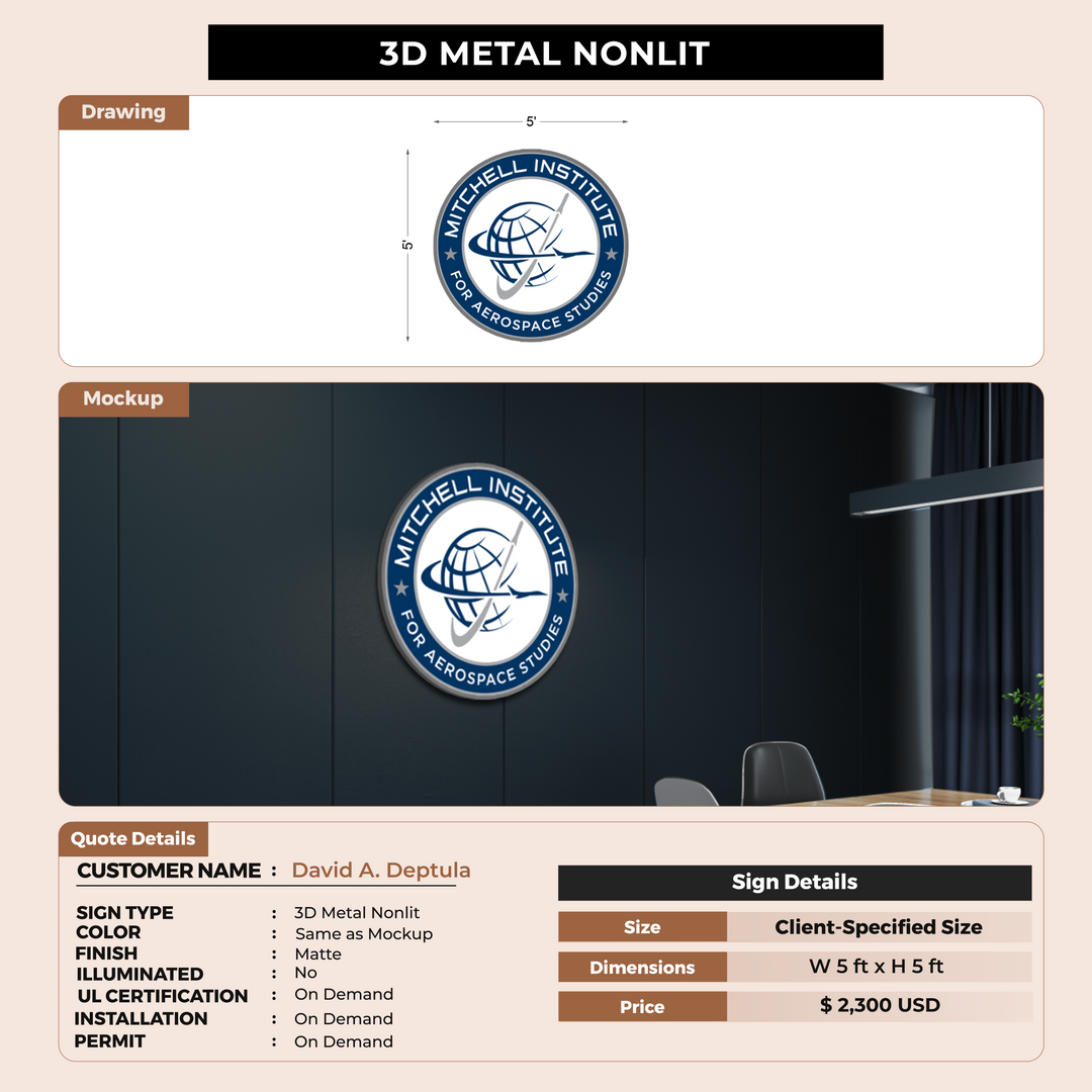 3D Metal Nonlit  for David A. Deptula