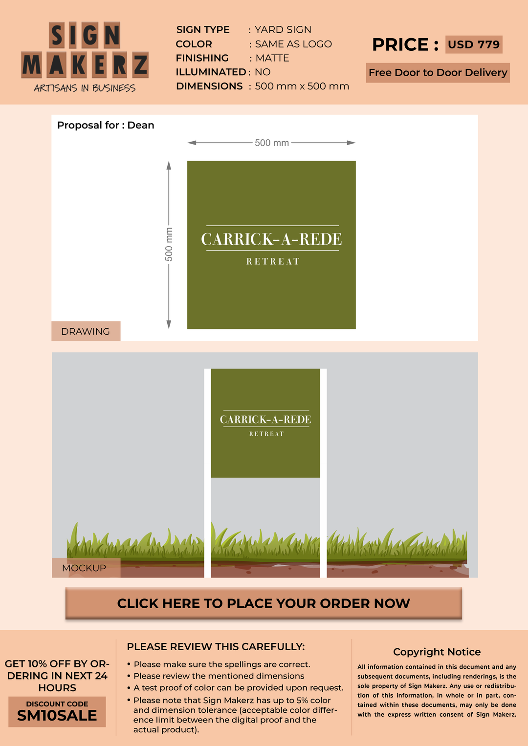 Custom Yard Signs for Dean