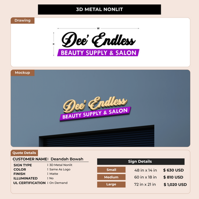 Custom Signs For Deandah Bowah