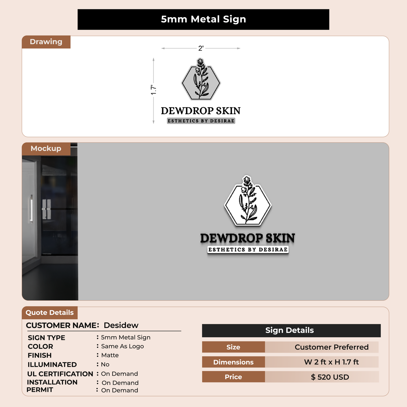 Custom Signs For Desidew