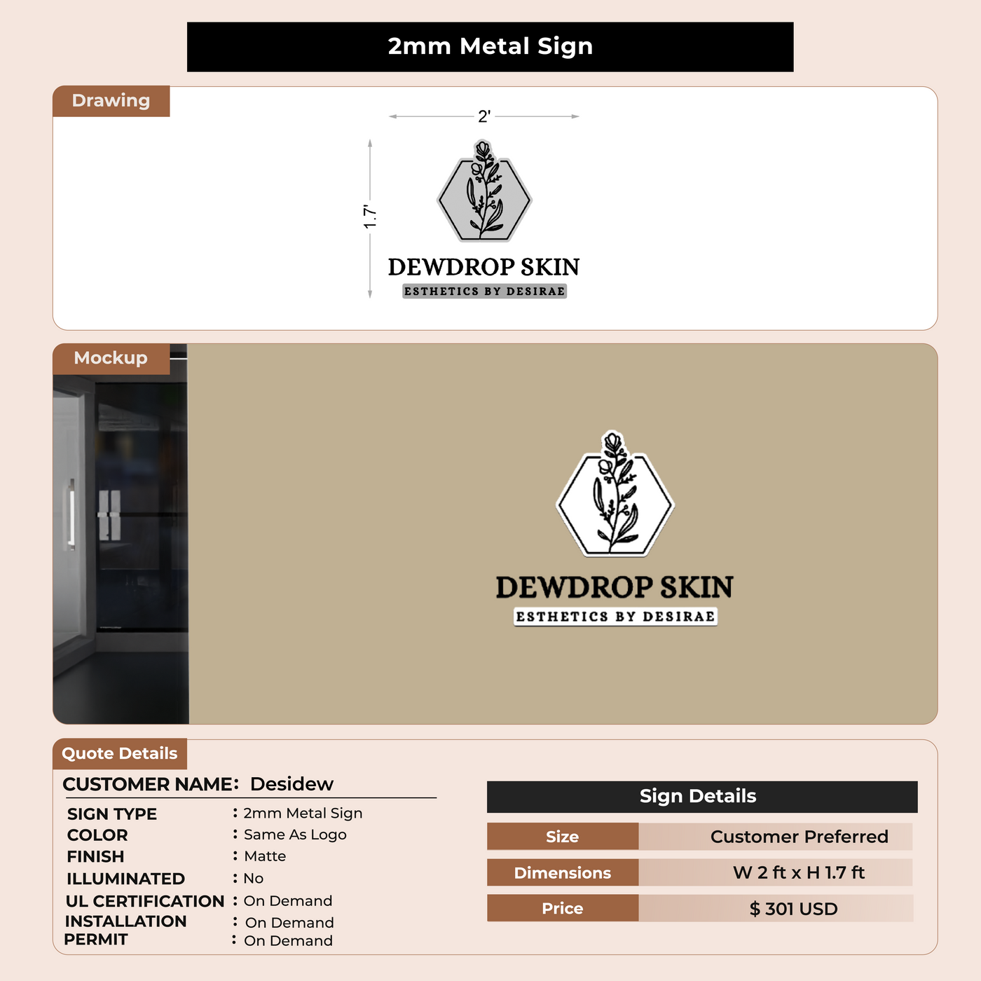 Custom Signs For Desidew