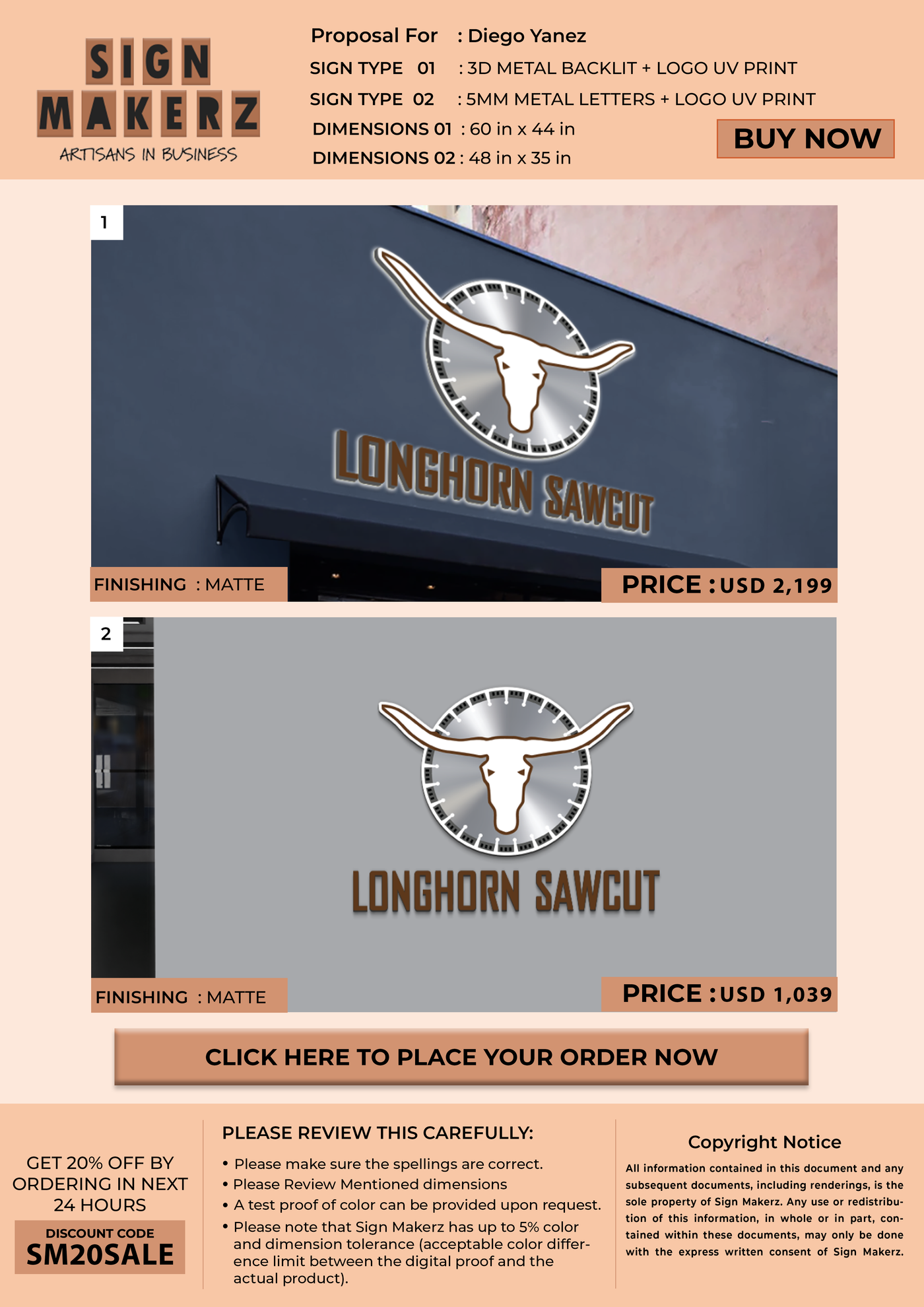 Business Signs for Diego Yanez