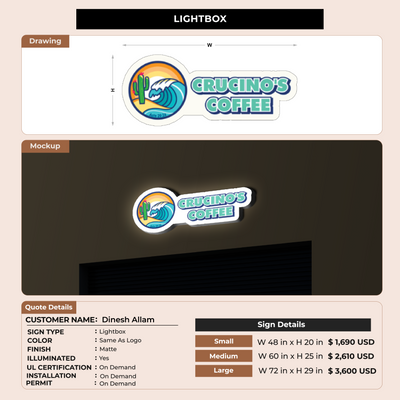 Lightbox Sign For Dinesh Allam