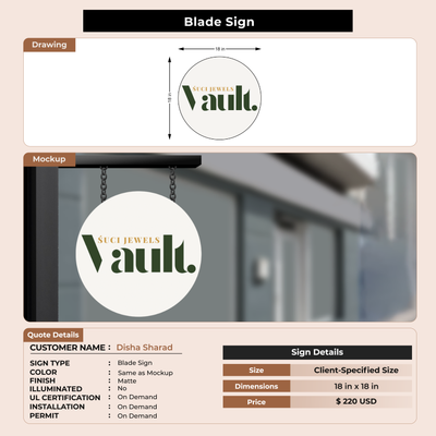 Business signage for Disha Sharad