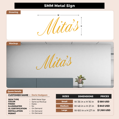Custom Signs For Doris Hodgson