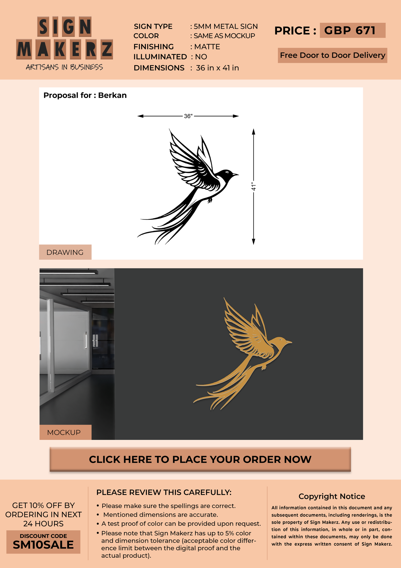5MM Metal Sign For Berkan
