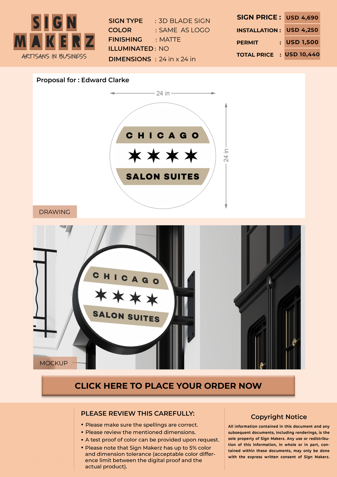 3D Blade Sign for Edward Clarke