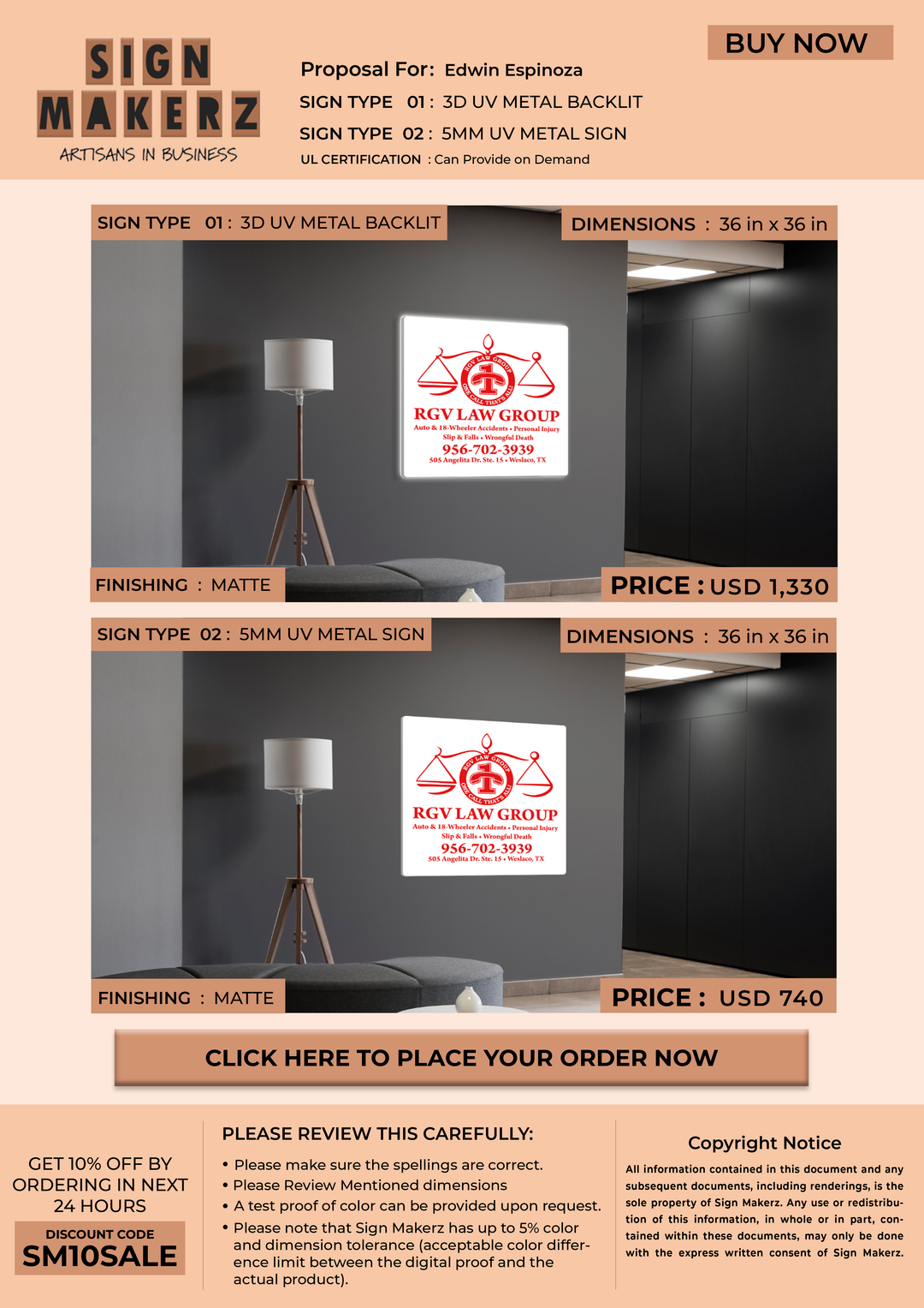 Business Signs for Edwin Espinoza