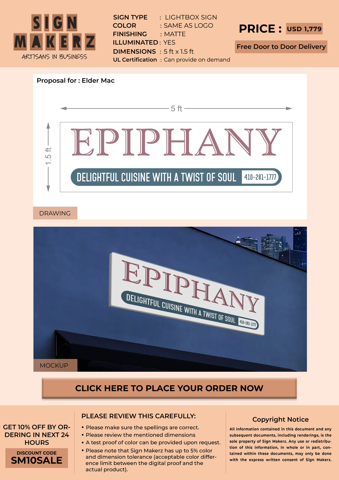 Light Box Sign for Elder Mac